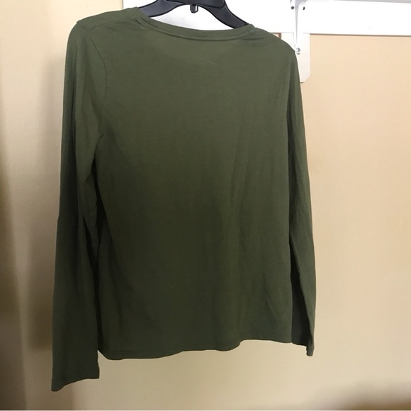 Time and Tru SzS Layer Tee Long Sleeves Olive Green Lt Weight Stretchy - Picture 2 of 6